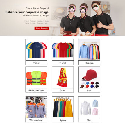 Customized logos for promotional clothing Apparel