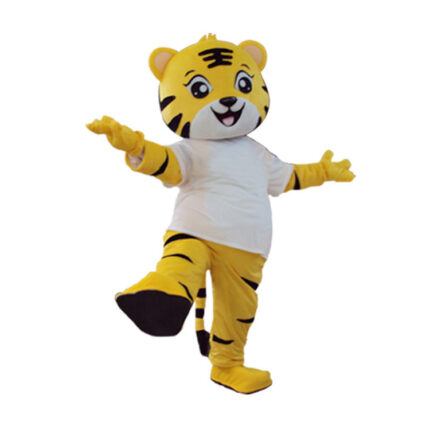 White Cute Tiger Mascot Event Performances Mascot Costume